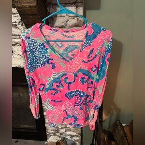 Lilly Pulitzer Vibrant Pink and Blue Women's Top